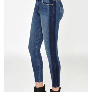 Color-Block Dark Wash Jeans